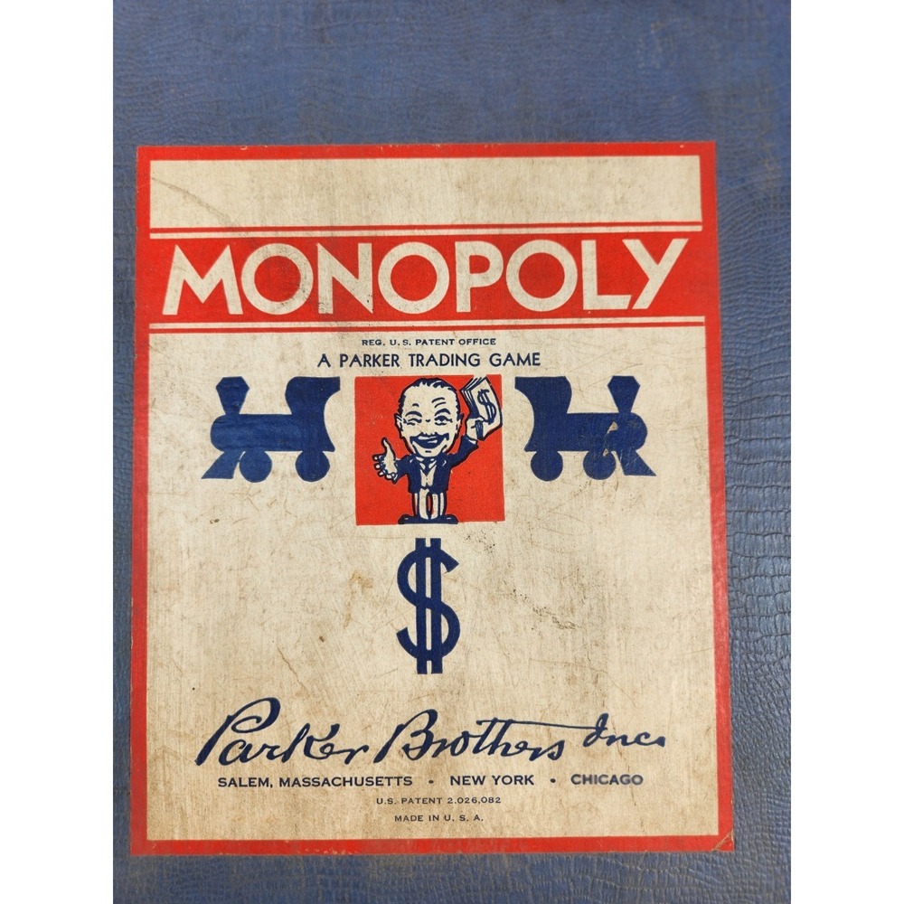 1930s Parker Brothers Monopoly Board Game Board Only
